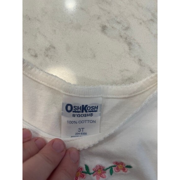 Vintage VTG Osh Kosh B'gosh Short Sleeve 3T Embroidered Flower T-shirt - Picture 3 of 3
